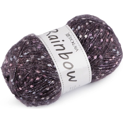 Pletací příze mohérová Rainbow 100 g Varianta: 7 (12-5) šedofialová, Balení: 1 ks 57865/147365/267078