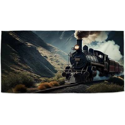 Sablio Ručník s potiskem Parní lokomotiva v horách 50 x 100 cm