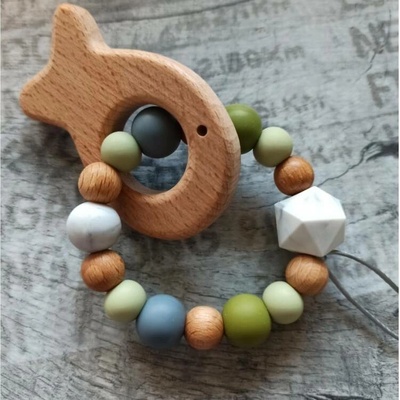 Argia beads přírodní kousátko rybka S2114