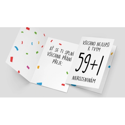 PartyWorld Přání - všechno nejlepší k tvým 59+1 narozeninám