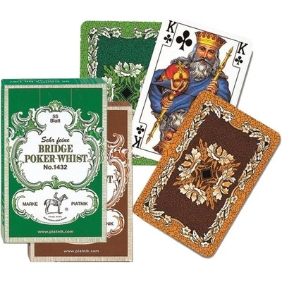 Карти за игра Piatnik - модел Bridge-Poker-Whist, цвят кафяви