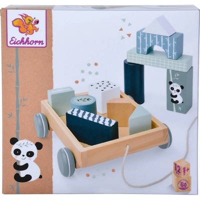 Eichhorn vozík na ťahanie vagón Blockwagon s 11 kockami