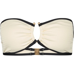 Seafolly Дамско бикини горнище Seafolly Women's Beach Bound Ring Front Bandeau Bikini top - Ecru - размер 42 (EU) (150-4244-0216)