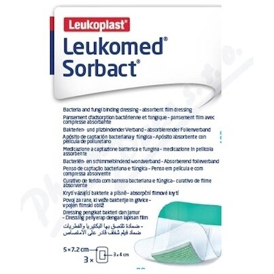 Leukomed Sorbact pooperačné krytie 5 x 7.2 cm 3 ks