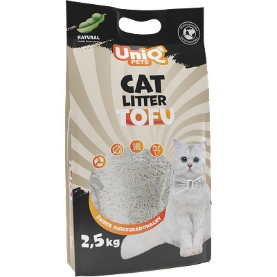 Uniq Pets Cat Tofu Cat Litter Natural биоразградима котешка тоалетна 2, 5kg / 6L natural - без аромат