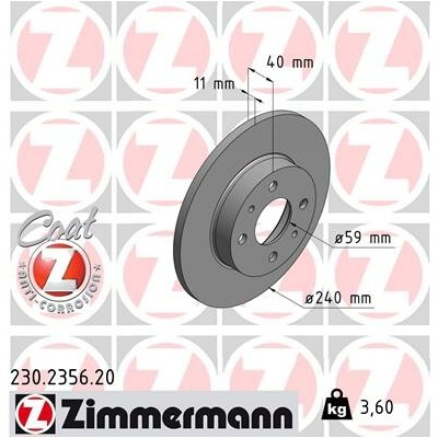 Brzdový kotúč ZIMMERMANN 230.2356.20 (230235620)