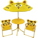 Strend Pro Leq Melisenda Tiger detský záhradný set 2 stoličky so slnečníkom žltý