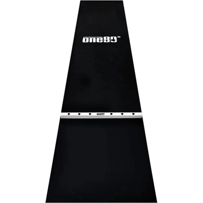 ONE80 Pryžový koberec před terč s dřevěnou hranicí hodu 62 cm, černo-bílý