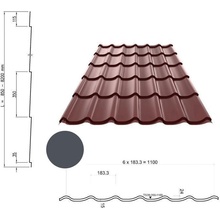 Ruukki Taškové tabule 30 Monterrey antracit 1 m²