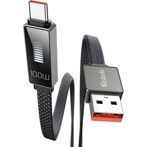 Mcdodo Кабел Rythm Series - Mcdodo (CA-4980) - USB-A → Type-C, 6A, LED дисплей, бързо зареждане, 1.2m - Черен