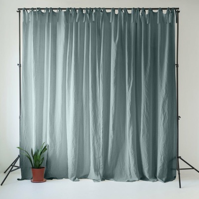 Sivomodrý ľanový záves 140x300 cm Blue Fog – Linen Tales