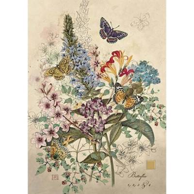 Přání Bug Art A6, květiny - Motýli