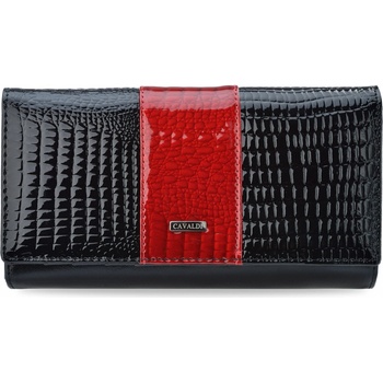 Objemná dámská peněženka cavaldi objemná kožená peněženka černo červená