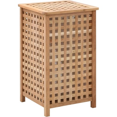 vidaXL Кош за пране 39x39x65 см масивно орехово дърво (247603)