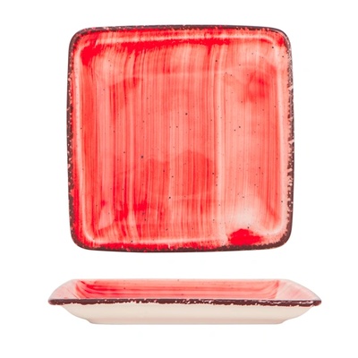 Gural Porselen - Red Квадратна чиния 22x22cm. (NBNORD22X22DU50KMZ) (0180427)