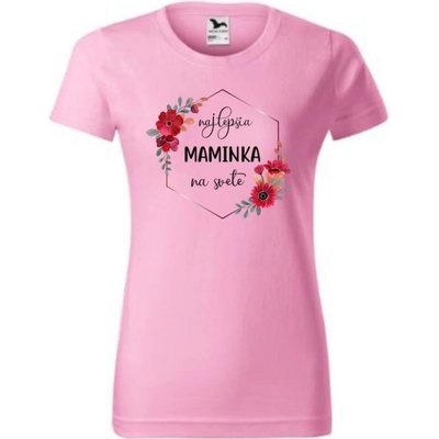 Vtipné tričko maminka gerbera Ružová
