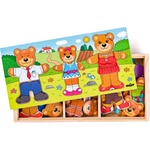 Woodyland Детски дървен пъзел Woody от 54 части - Облечи мечетата (90819) - baby