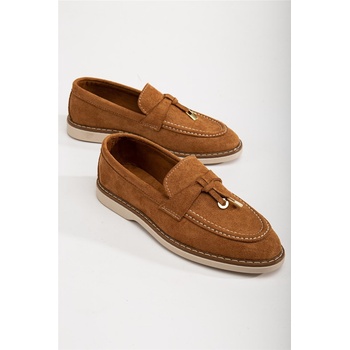 Moda Trend Дамски велурени лоуфъри - Таба #367279 (367279_Кафяво)