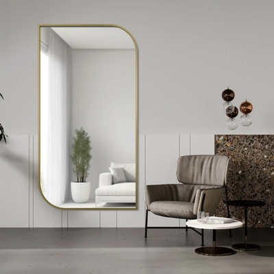 Alfaram Zrkadlo v zlatom ráme MDF SLIM - SĹZA 50x120