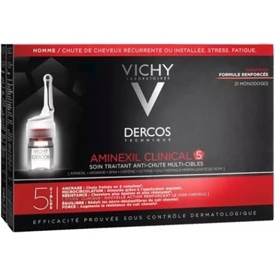 Vichy Dercos Aminexil Clinical 5 cílená péče proti vypadávání vlasů pro muže Multi-Target Anti-Hair Loss Treating Care 21 x 6 ml