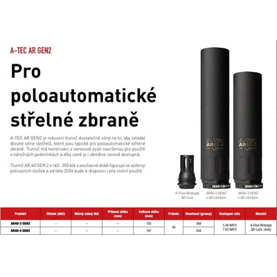 A Tec AR 40-4 GEN2 .30" na A-Flow Birdcage QD Lock – Zboží Dáma