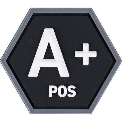 Gumová nášivka 101 Inc krv Hexagon A POS - čierna
