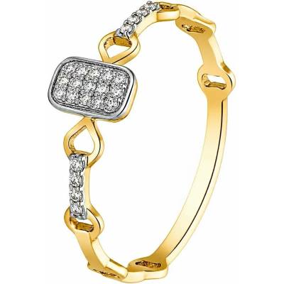 Zlaton Prsten žluté zlato obdélník s diamantem 000460812236