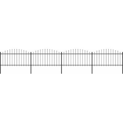 OMAXI Zahradní plot s kopím nahoře ocelový 671 x 150 cm černý 714622