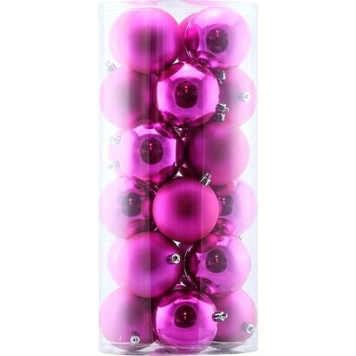 DECOLED Plastové gule priemer 8 cm ružové 12× lesklá 12× matná