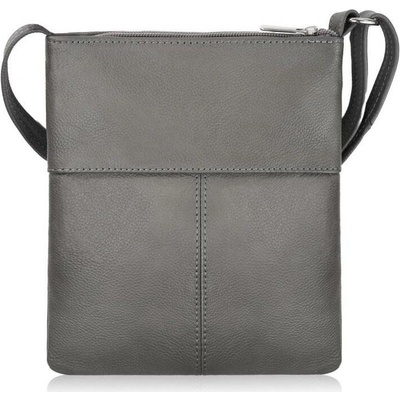 Abruzzo Šedá dámská kožená taška přes rameno crossbody Virelle