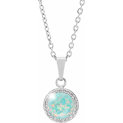 JSB Bijoux Opál s křišťálovými kameny Swarovski Pastel Mint Green 92300025mint (Ag925/1000, 2,1 g)
