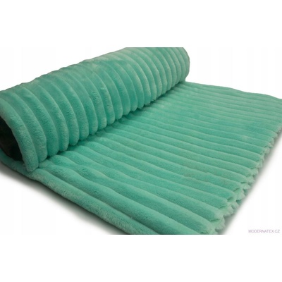 Látka mínky proužky, 300 g/m², šíře 160 cm, metráž, mentolová