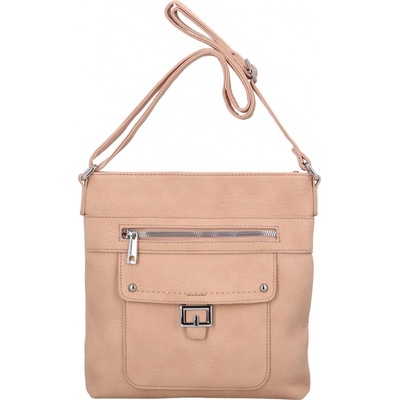 Stylová dámská koženková crossbody Fela růžová