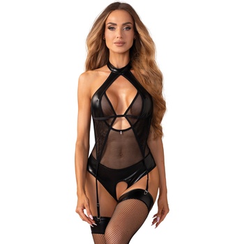 Obsessive Dominna Crotchless Teddy Black L/XL