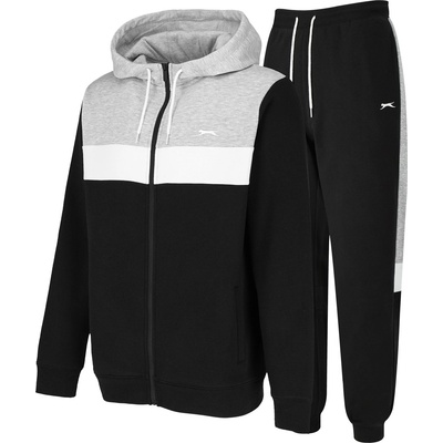 Slazenger Мъжки анцуг Slazenger Full Zip Tracksuit Mens - Black/Grey