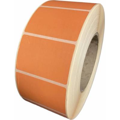 Papierová Etiketa 100 mm x 70 mm, Matný papier, Oranžová, Dutinka 76 mm, 2000 ks/kotúč, Permanentné lepidlo