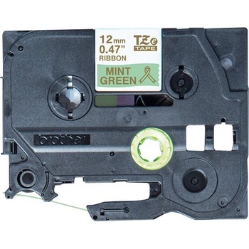 Brother P-Touch 12mm mint green/gold ribbon tape (TZERM34)