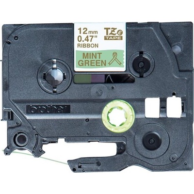 Brother P-Touch 12mm mint green/gold ribbon tape (TZERM34)