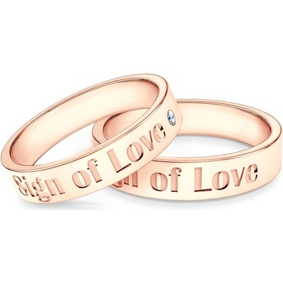 Savicki Partnerské prstene Sign of Love ružové zlato diamant ploché OP SAV2 D R OP SAV2 R