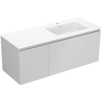 Mexen Rivel шкаф за баня 120 см с умивалник Otis десен, 1S, 1D, рифелован, сив (91A23-12047-3-BBFF62-W18P01)
