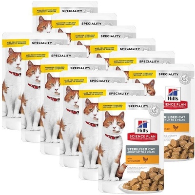 Hill's Science Plan pre kastrované dospelé mačky s kuracím 12 x 85 g