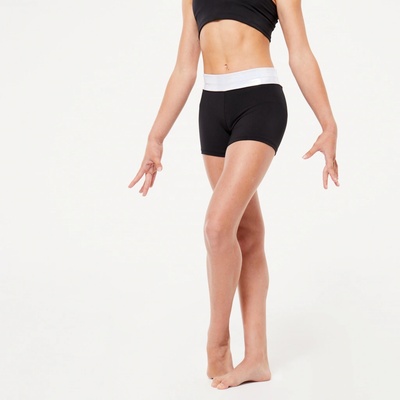 Domyos dívčí gymnastické kraťasy bílo-černá