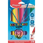 Maped Комплект цветни моливи, триъгълни, MAPED "ColorPeps Strong", 18 различни цвята 862718 (862718)