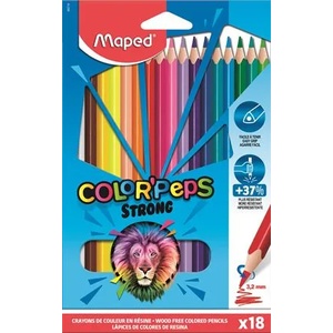 Maped Комплект цветни моливи, триъгълни, MAPED "ColorPeps Strong", 18 различни цвята 862718 (862718)