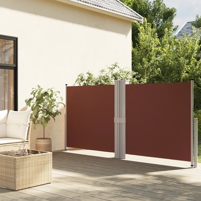 vidaXL Zatahovací boční markýza hnědá 140 x 1 200 cm
