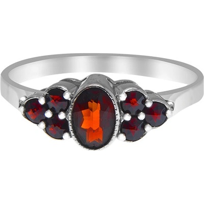 Český granát prsten stříbrný 120558