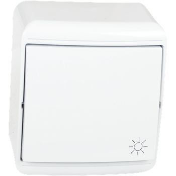 ELMARK СТЪЛБИЩЕН БУТОН ОТКРИТ МОНТАЖ БЯЛ ip20 (19221306)