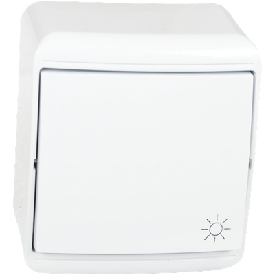 ELMARK СТЪЛБИЩЕН БУТОН ОТКРИТ МОНТАЖ БЯЛ ip20 (19221306)