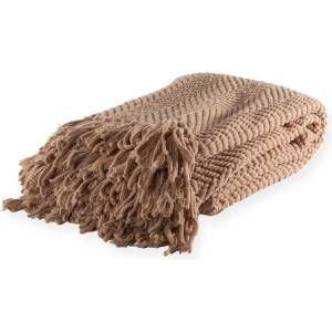 Tiseco Home Studio Кафяво одеяло от шенил 130x170 cm Renee - Tiseco Home Studio (3613SAND)