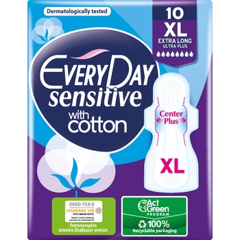 Everyday Sensitive Extra Long Ultra Plus Дамски превръзки, 10 броя, Everyday